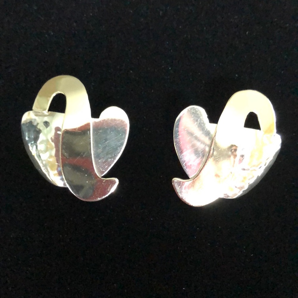 Vtg 14k Gold &  Sterling Silver Earrings